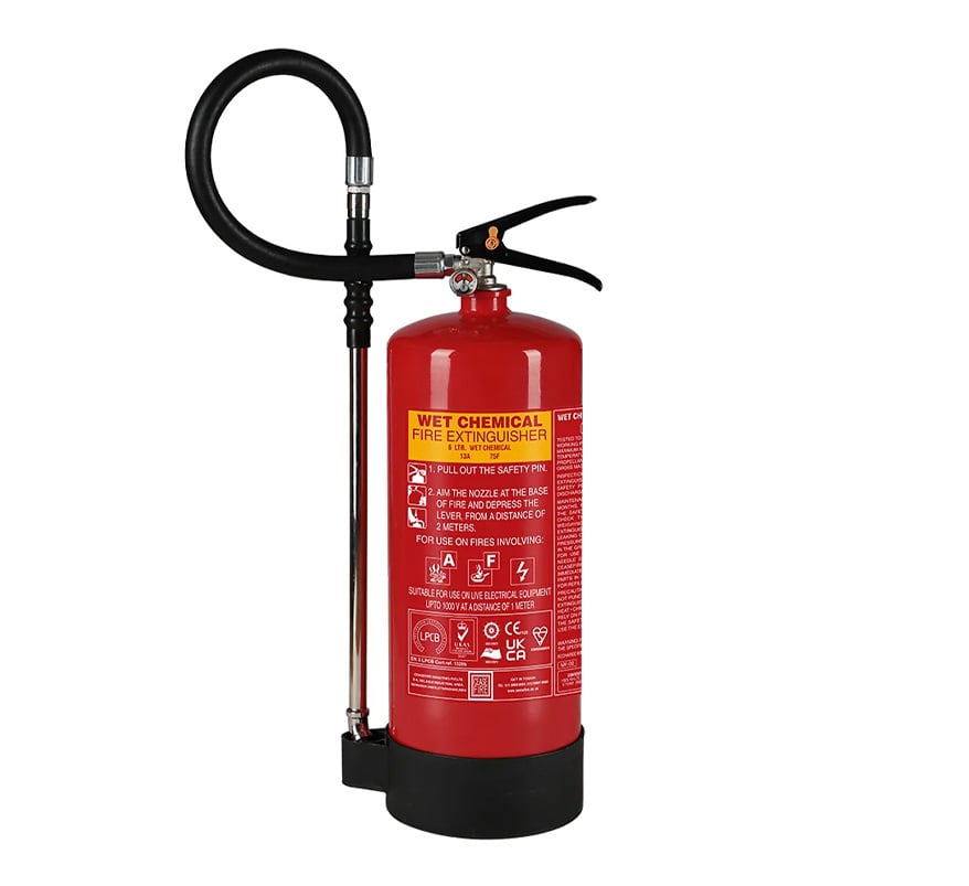 Ceasefire wet chemical fire extinguisher for Class F cooking oil fires