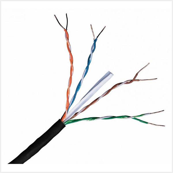 Connectix Cat6 UTP External Grade Solid Cable, Black - 305m reel