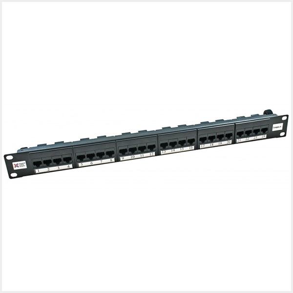 Connectix Cat6 Elite 24 Way UTP Patch Panel Black