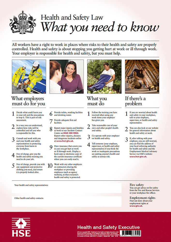 Jewel HSLPA3 Health and Safety Law Poster, A3