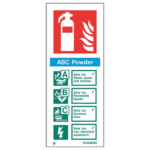 Firechief Sign ABC POWDER White (W6360M)