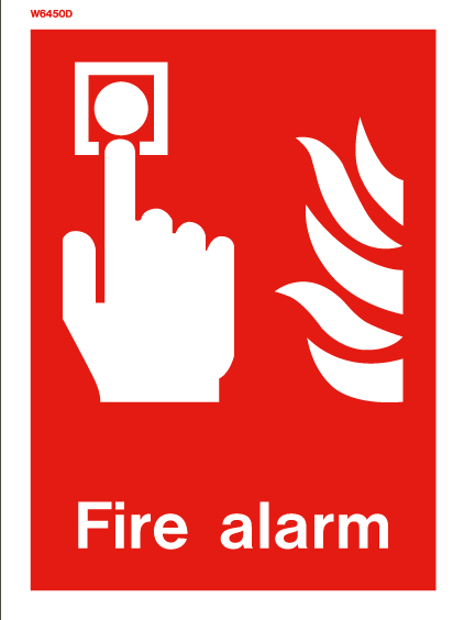 Firechief Sign FIRE ALARM White (W6450D)
