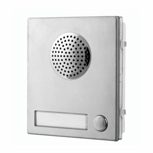 Videx 4000 Series 1 Button Audio Speaker Module for 1+1 Systems Matt Stainless Steel