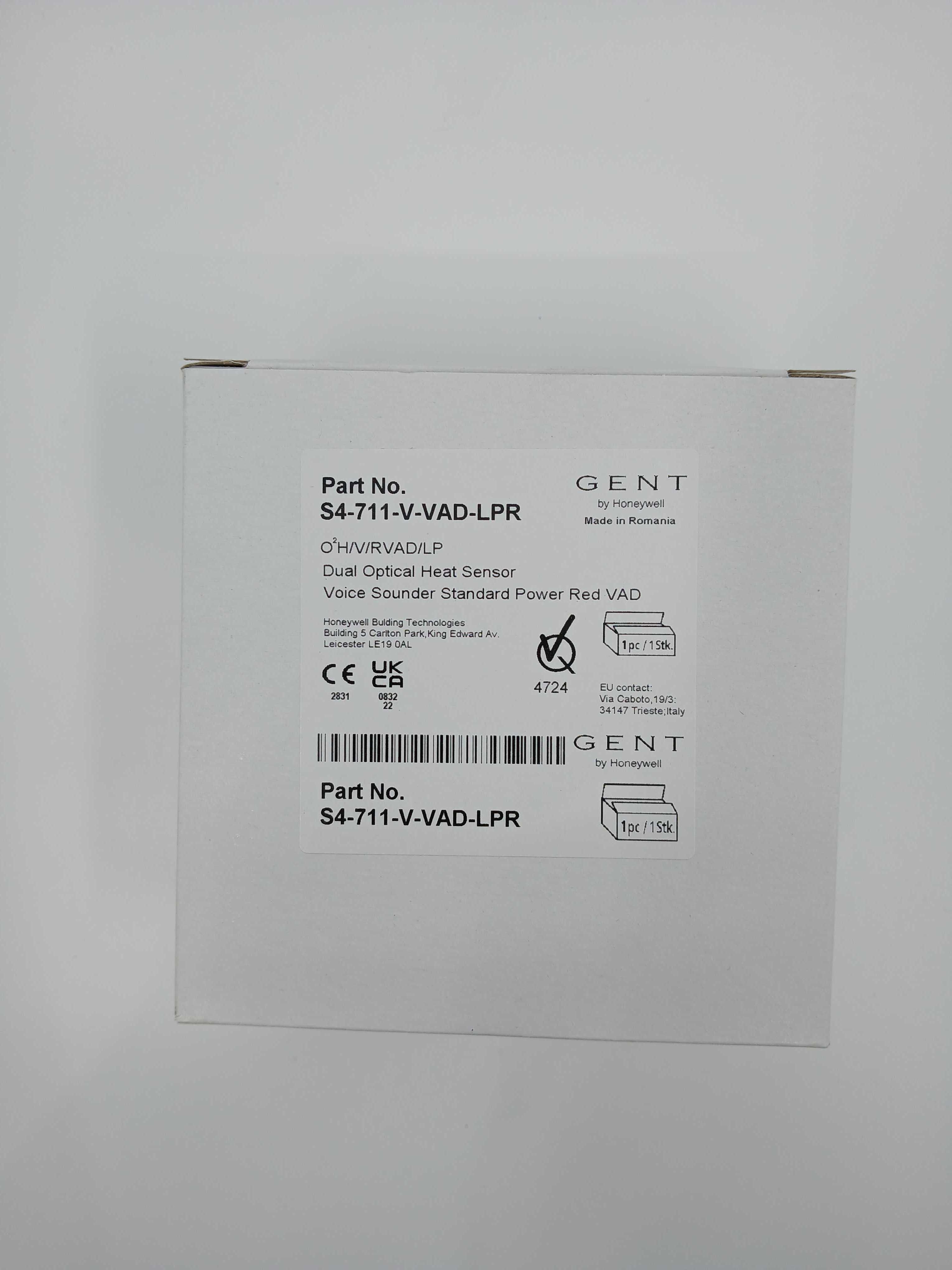 Gent S4-711-V-VAD-LPR Dual Optical Heat Sensor - JEM Systems UK