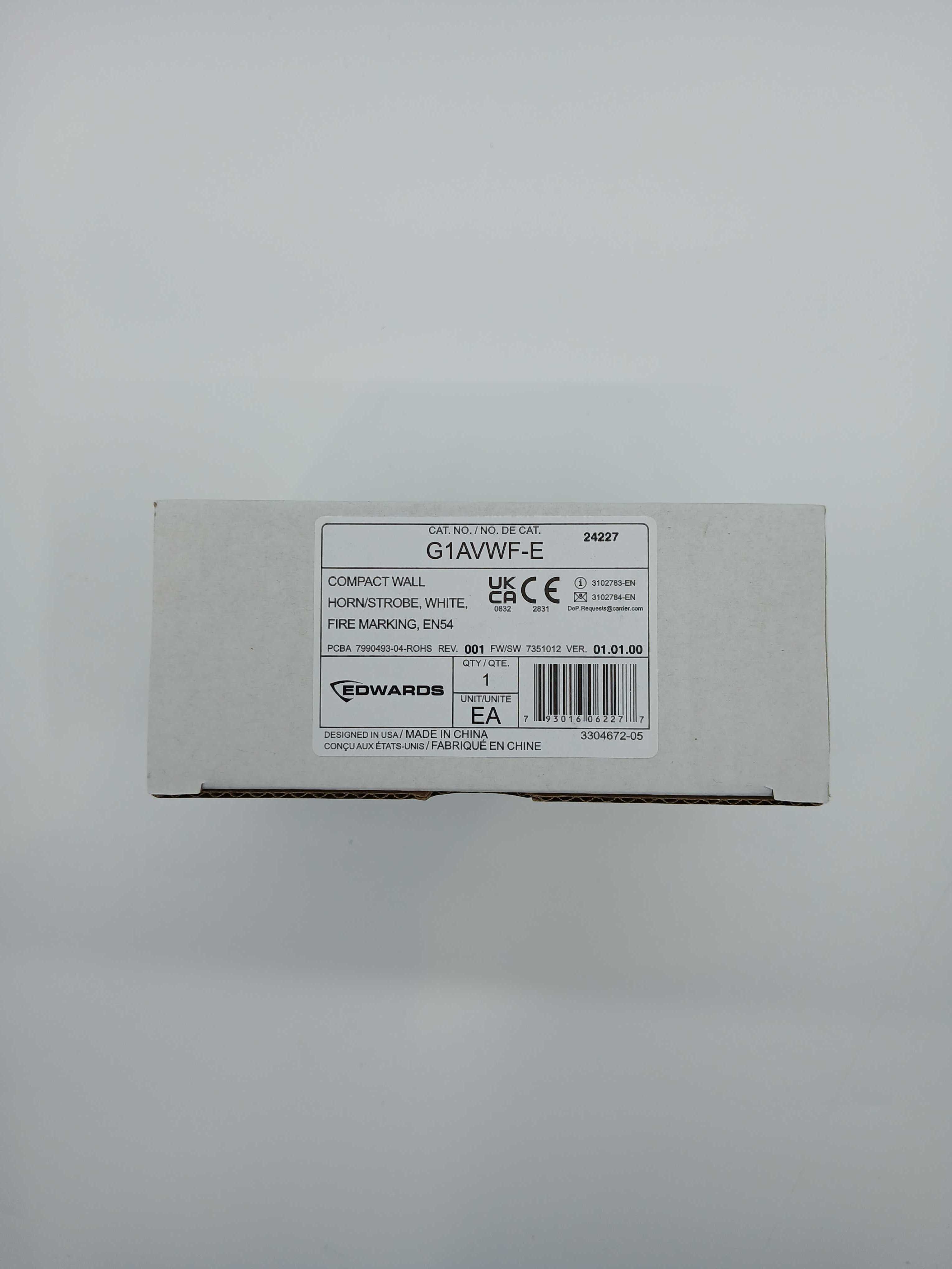 Edwards G1AVWF-E Compact Wall Sounder Beacon White Fire EN54 - JEM Systems UK