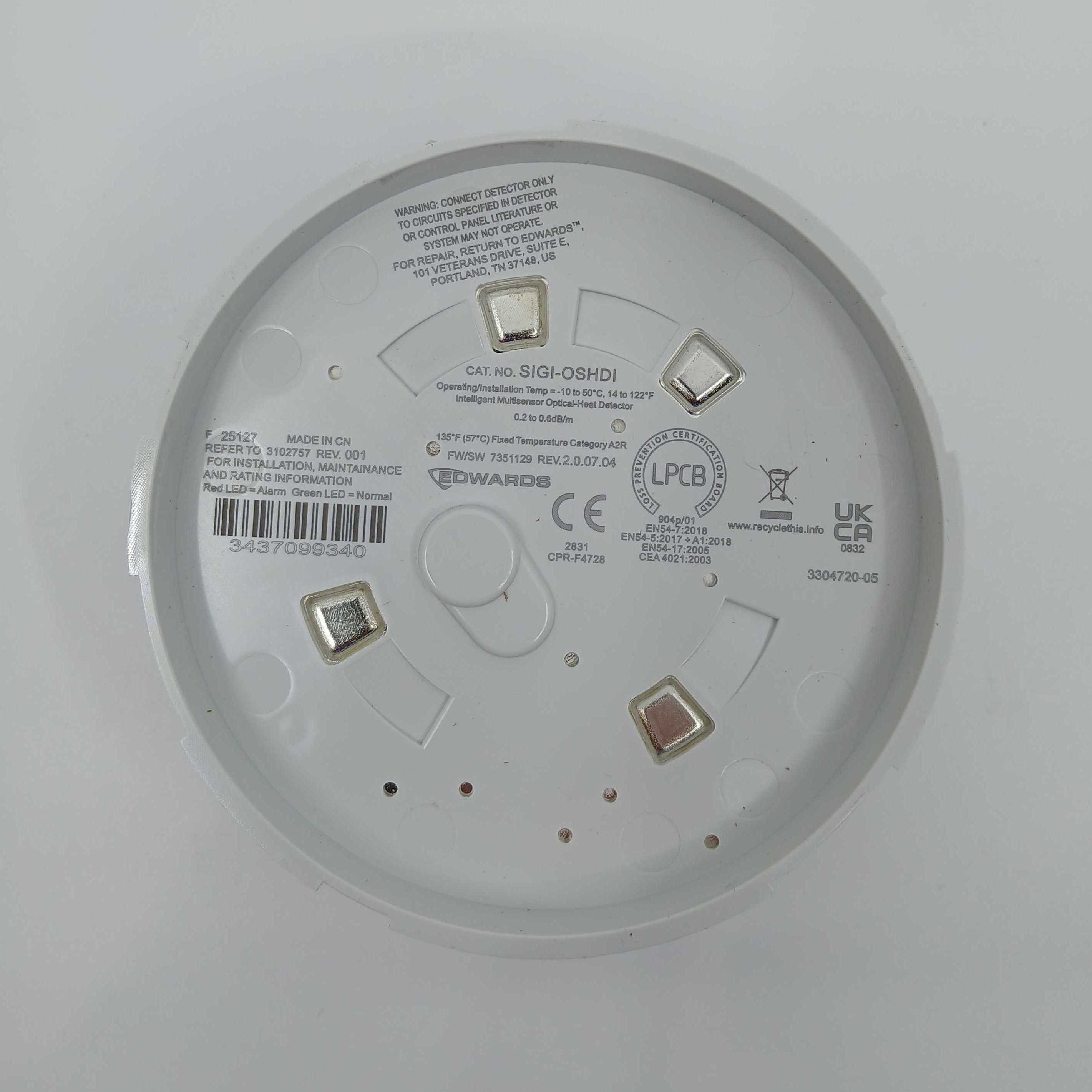 Edwards SIGI-OSHDI Intelligent Multisensor Optical-Heat Detector W/Isolation EN54