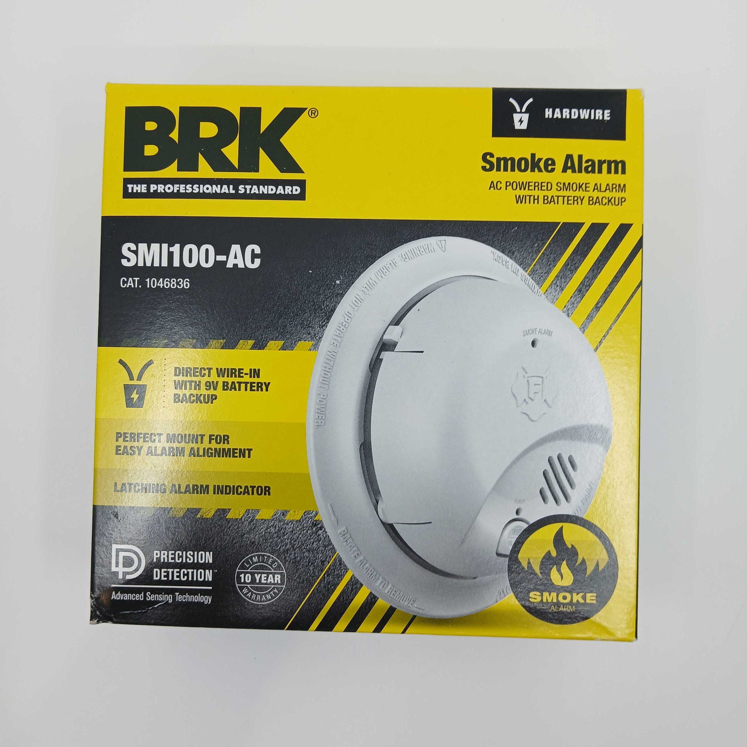 BRK SMI100-AC Hardwired Smoke Alarm Battery Backup Ionization 9V Carbon Zinc - JEM Systems UK