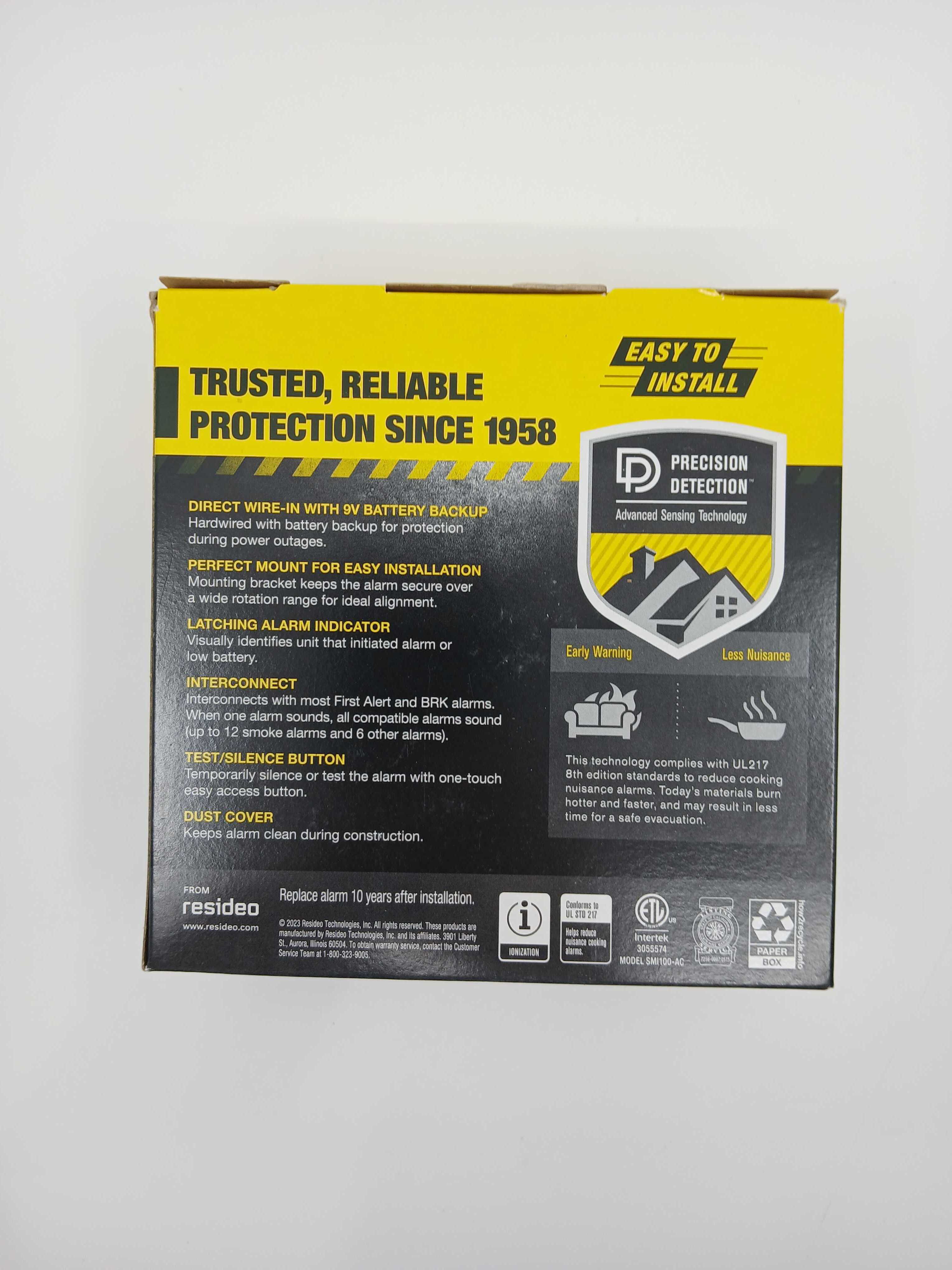 BRK SMI100-AC Hardwired Smoke Alarm Battery Backup Ionization 9V Carbon Zinc - JEM Systems UK