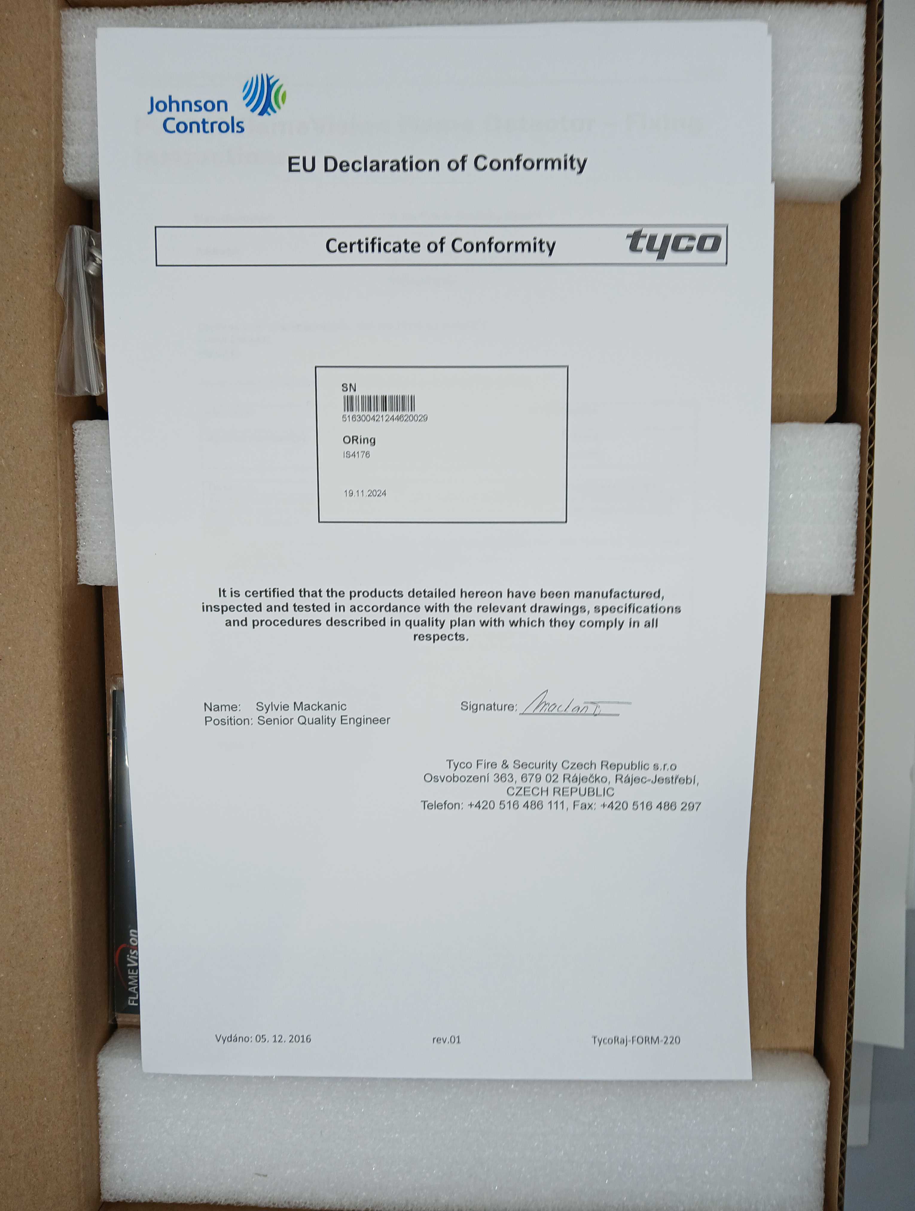 FireClass 516.300.421 FV421I IR Flame Detector - JEM Systems UK