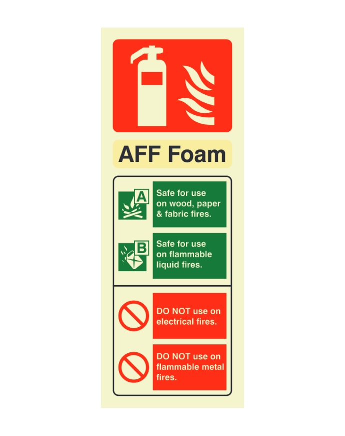 CheckFire 102P Foam ID Sign Photoluminescent (Portrait) 75mm x 200mm - JEM Systems UK
