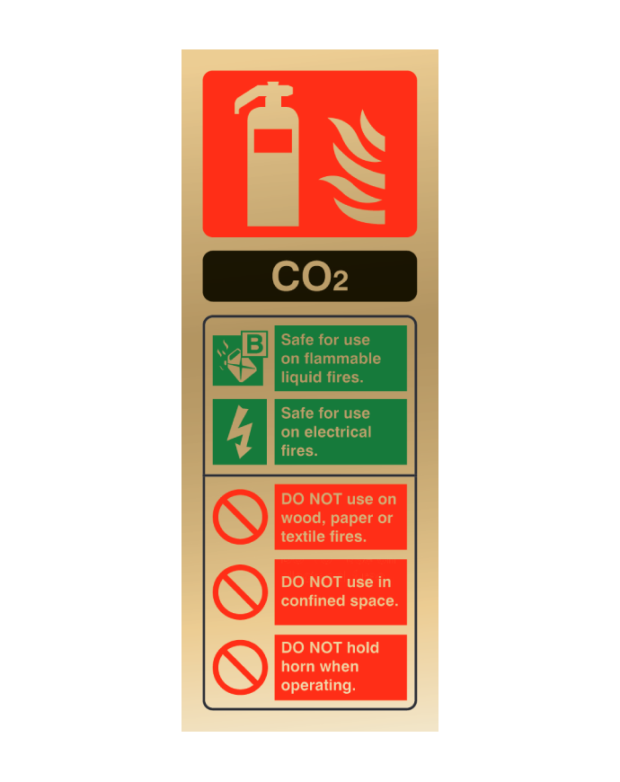 CheckFire 103PG CO2 ID sign Polished Gold