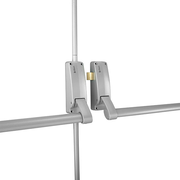 Briton 377 Push Bar Panic Set (Double Rebated Doors) (Silver) - JEM Systems UK