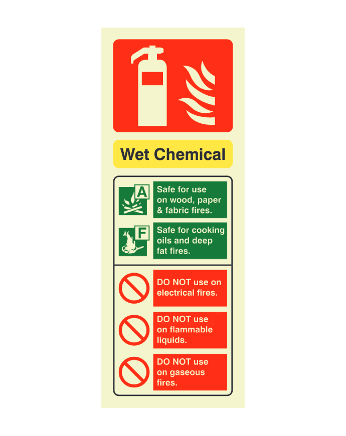 CheckFire 105P Wet Chemical ID Sign Photoluminescent (Portrait) - JEM Systems UK