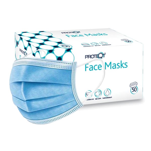 Proteqt™ Non-Woven Type IIR Face Masks - Box of 50 - JEM Systems UK