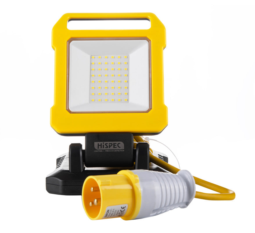 Hispec 20W 110V Adjustable LED Work Light (HSSL/20LEDWL) - JEM Systems UK