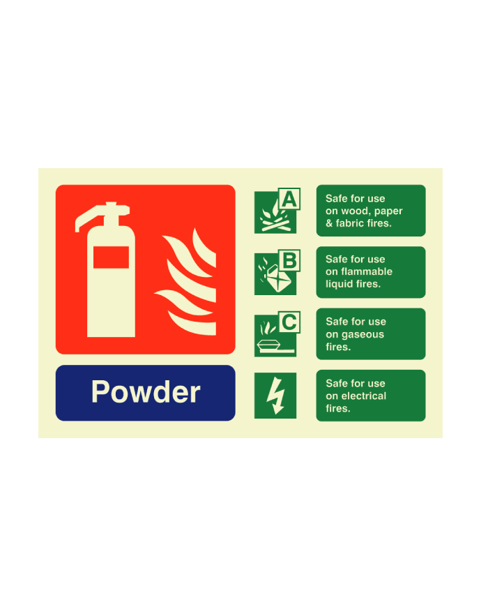 CheckFire 114P Powder ID sign photoluminescent Landscape