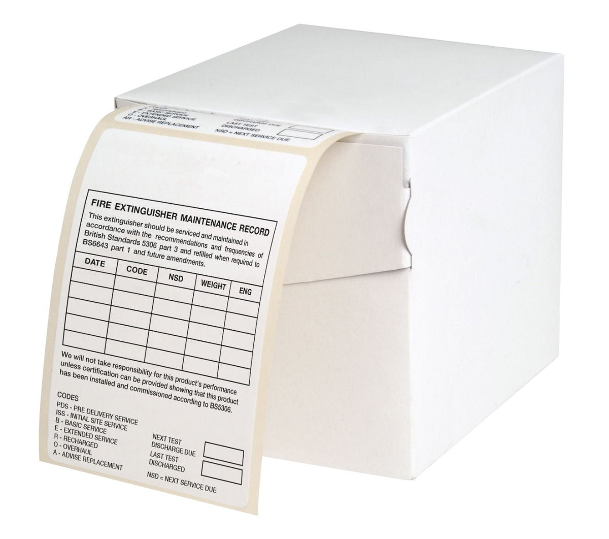 Firechief Ext Service Labels-Paper - Roll of 1000 (ESL/STANDARD/P)