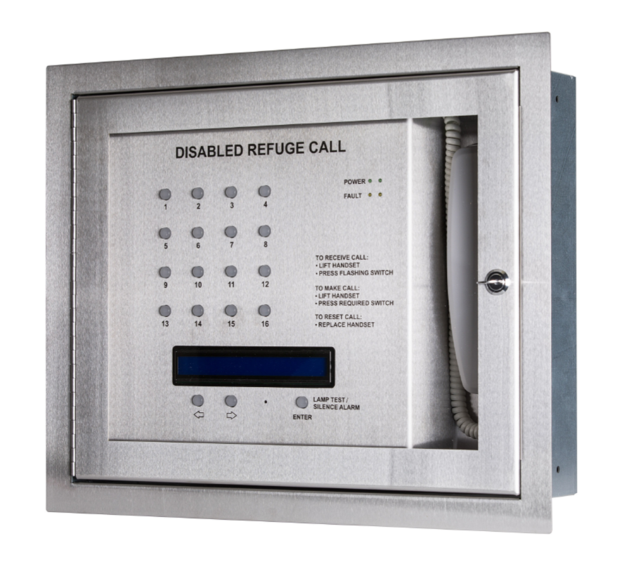 Kentec Safe-Point 16-Way Disabled Refuge Control Panel - Loop Wired - Flush Mounting (K41216FST) - JEM Systems UK
