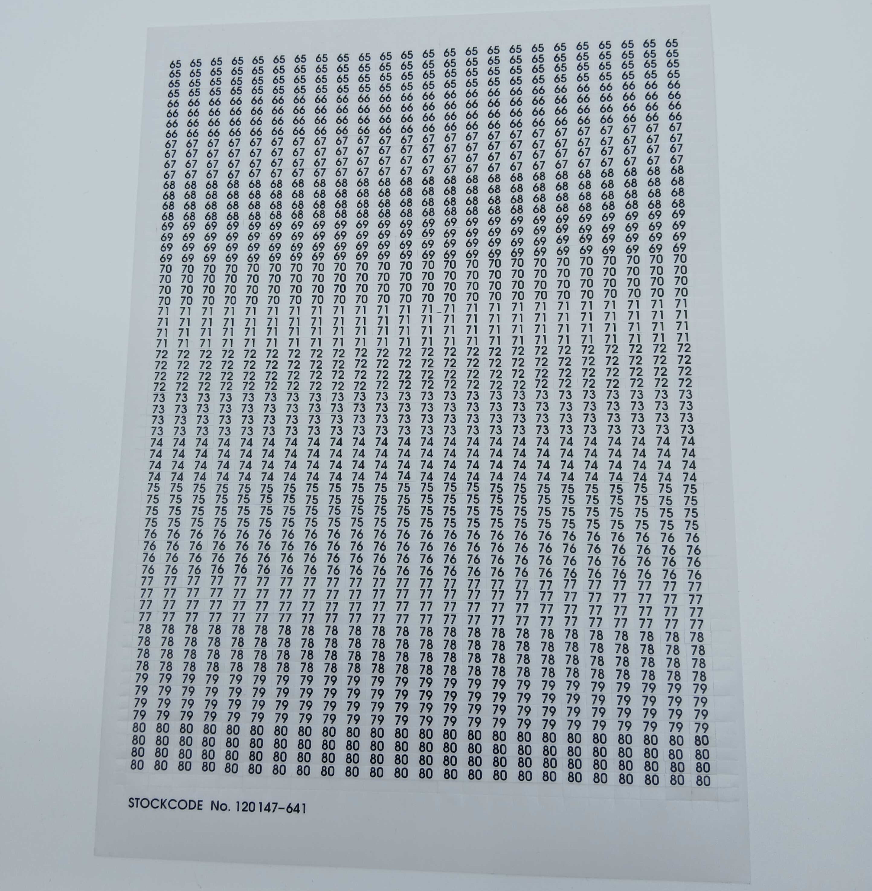 FireClass 599.047.015 Zone Labels - Zones 65- 80 - JEM Systems UK