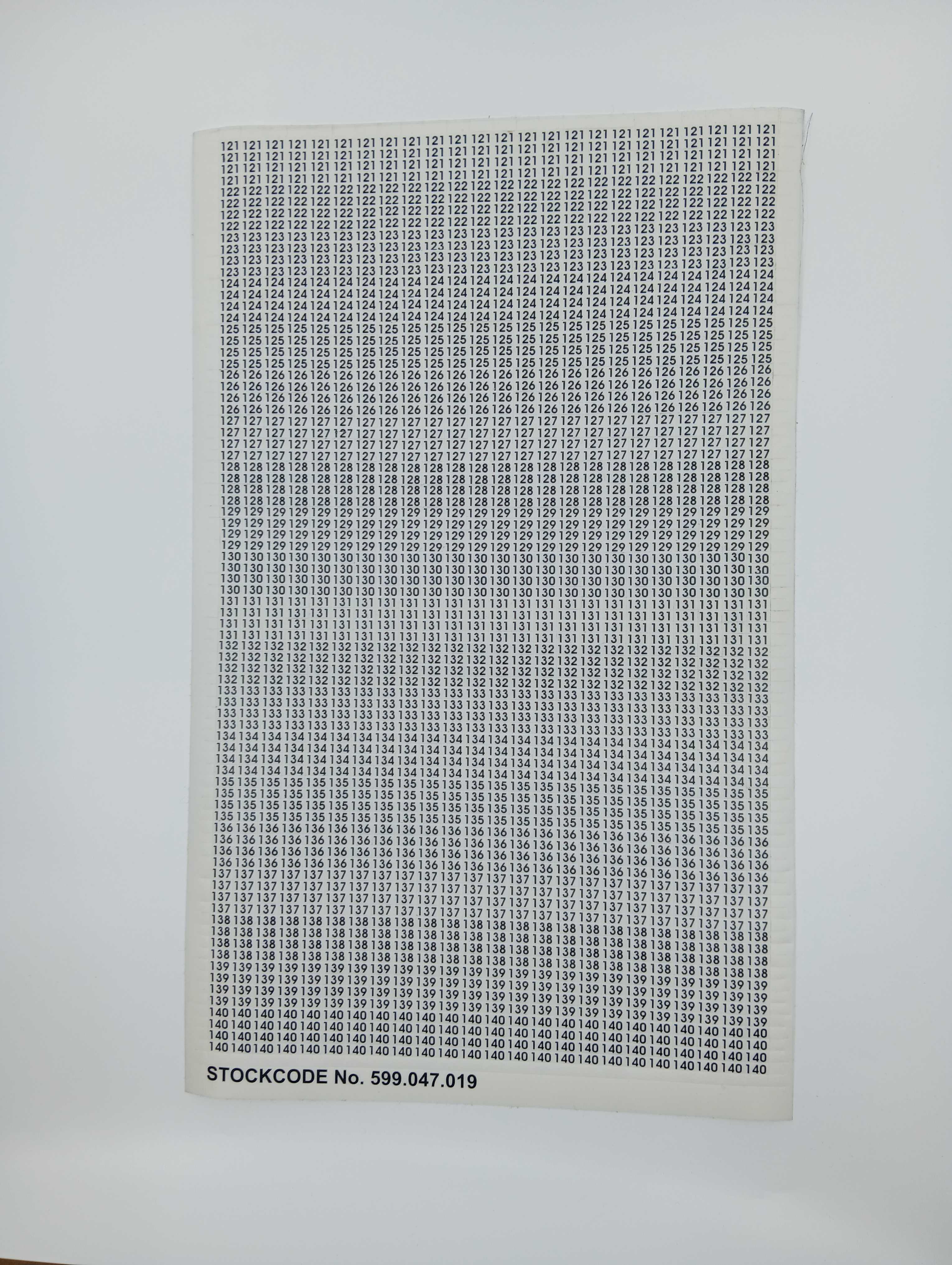 FireClass 599.047.019 Zone labels - Zones 121-140 - JEM Systems UK