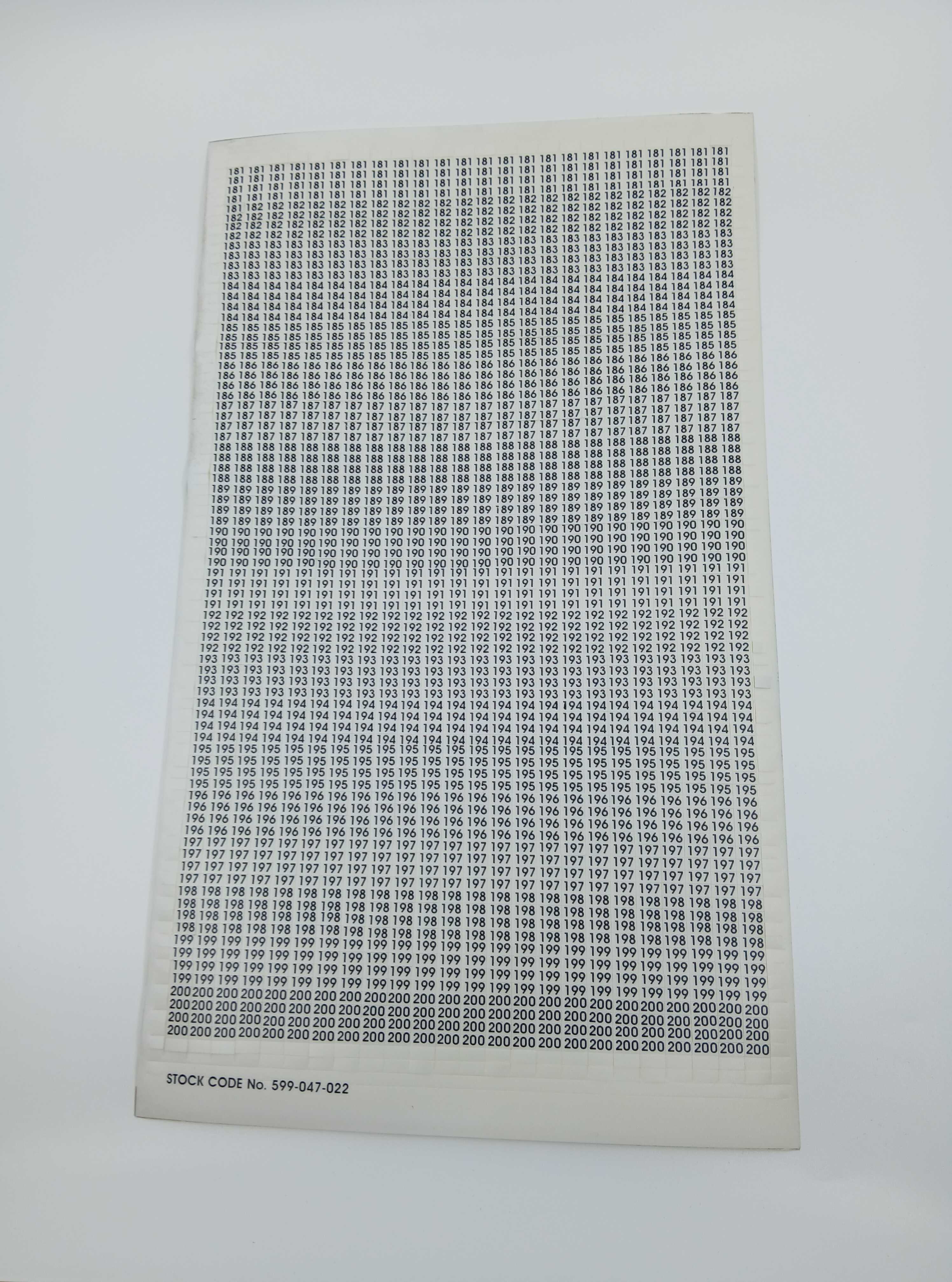 FireClass 599.047.022 Zone Labels - Zones 181- 200 - JEM Systems UK