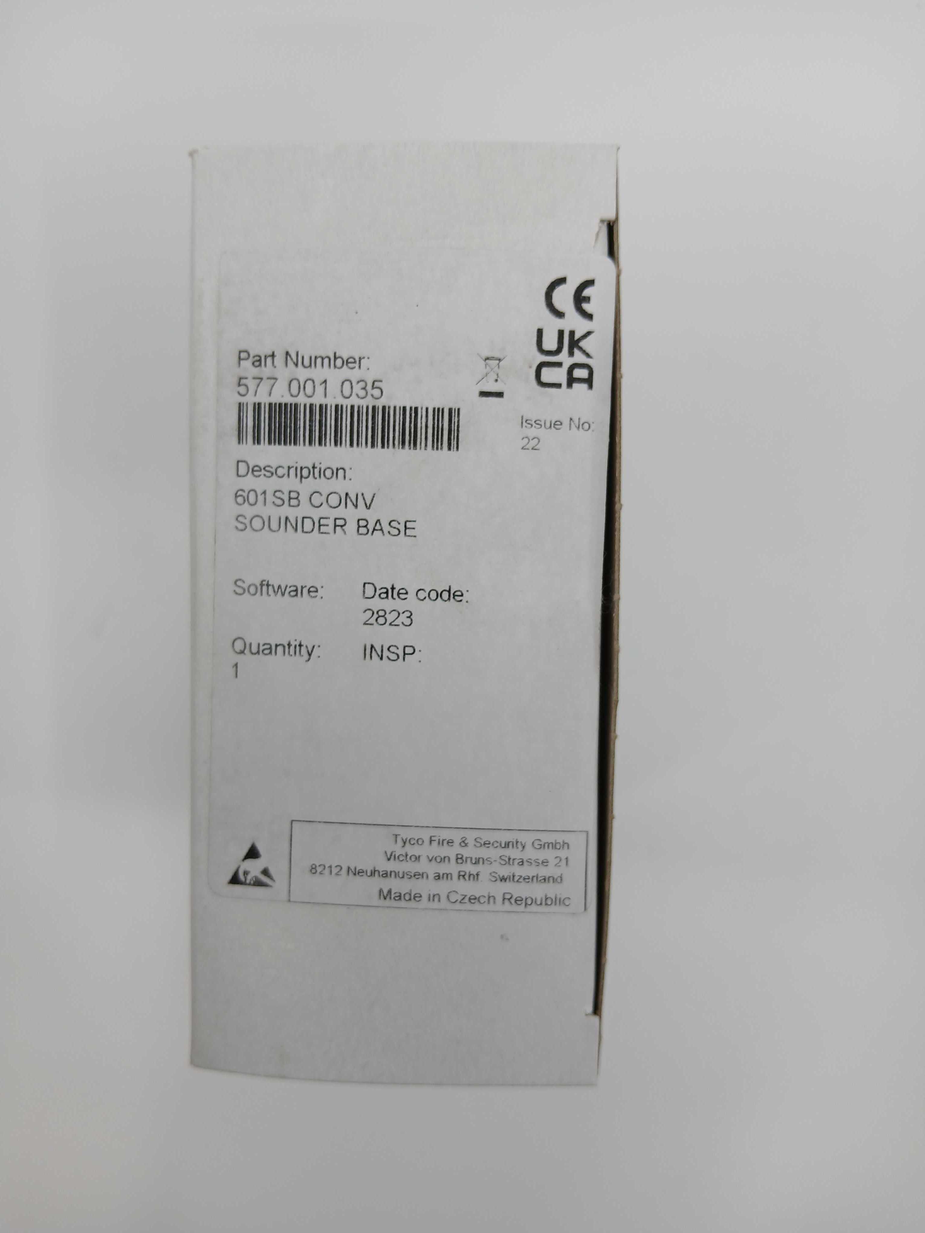 FireClass 577.001.035 601SB Conventional Sounder Base - JEM Systems UK
