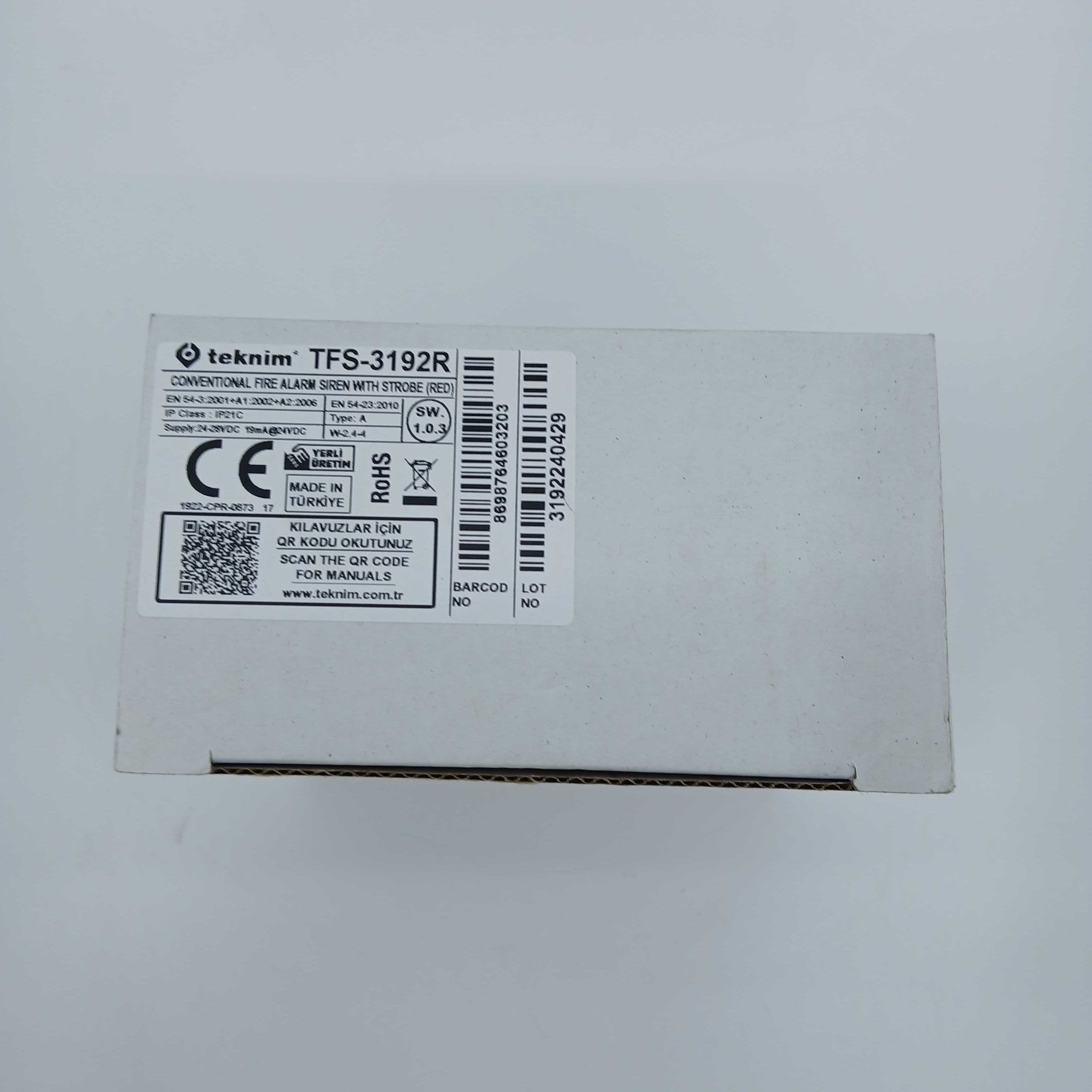 FireClass TFS-3192R Conventional Fire Alarm Sounder with Strobe - Red - JEM Systems UK