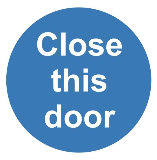 Close This Door Sign 100mm x 100mm - JEM Systems UK