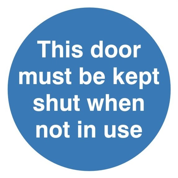 This Door Must Be Kept Shut When Not In Use Sign 100mm x 100mm - JEM Systems UK