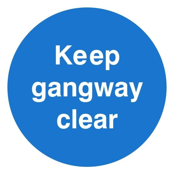 Keep Gangway Clear Sign 100mm x 100mm - JEM Systems UK