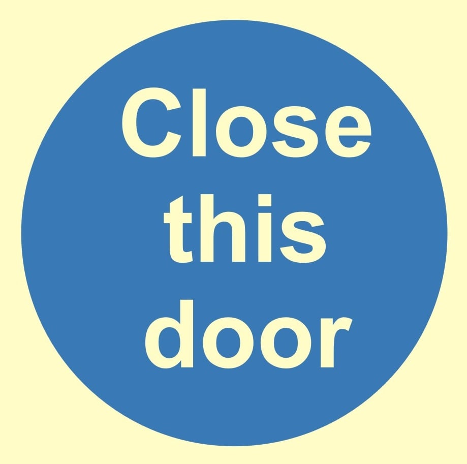 Luminous Close This Door Sign 100mm x 100mm - JEM Systems UK