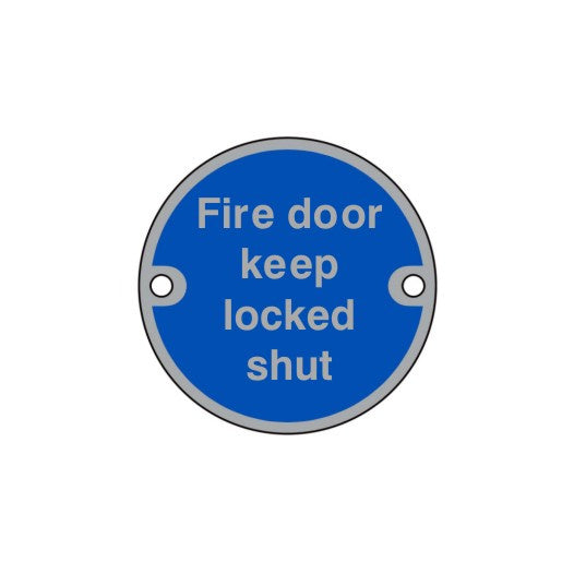 Prestige - Fire Door Keep Locked Shut Sign C/W Pre Drilled Screw Holes - JEM Systems UK