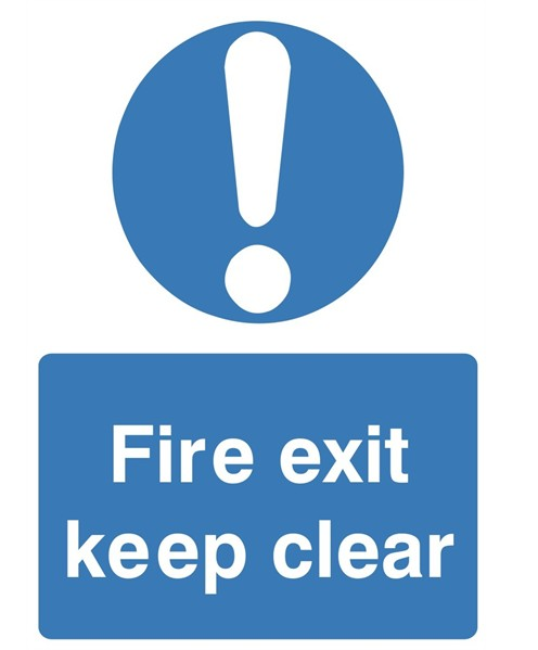 Fire Exit Keep Clear Sign 150mm x 200mm - JEM Systems UK