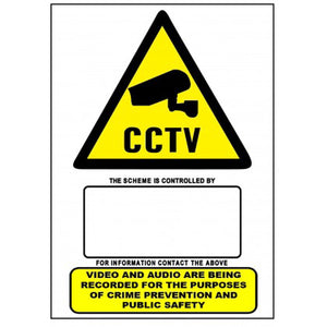 Haydon A4 CCTV Warning Sign for Video & Audio Recordings