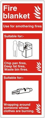 Fire Blanket Extinguisher Identification Sign Self Adhesive Vinyl Sticker - JEM Systems UK