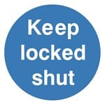 Keep Locked Shut Sign Self Adhesive Vinyl Sticker 100mm x 100mm - JEM Systems UK