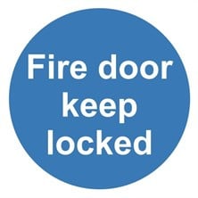 Fire Door Keep Locked Sign Self Adhesive Vinyl Sticker 100mm x 100mm - JEM Systems UK