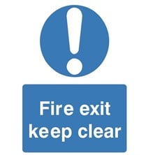 Fire Exit Keep Clear Sign Self Adhesive Vinyl Sticker 150mm x 200mm - JEM Systems UK