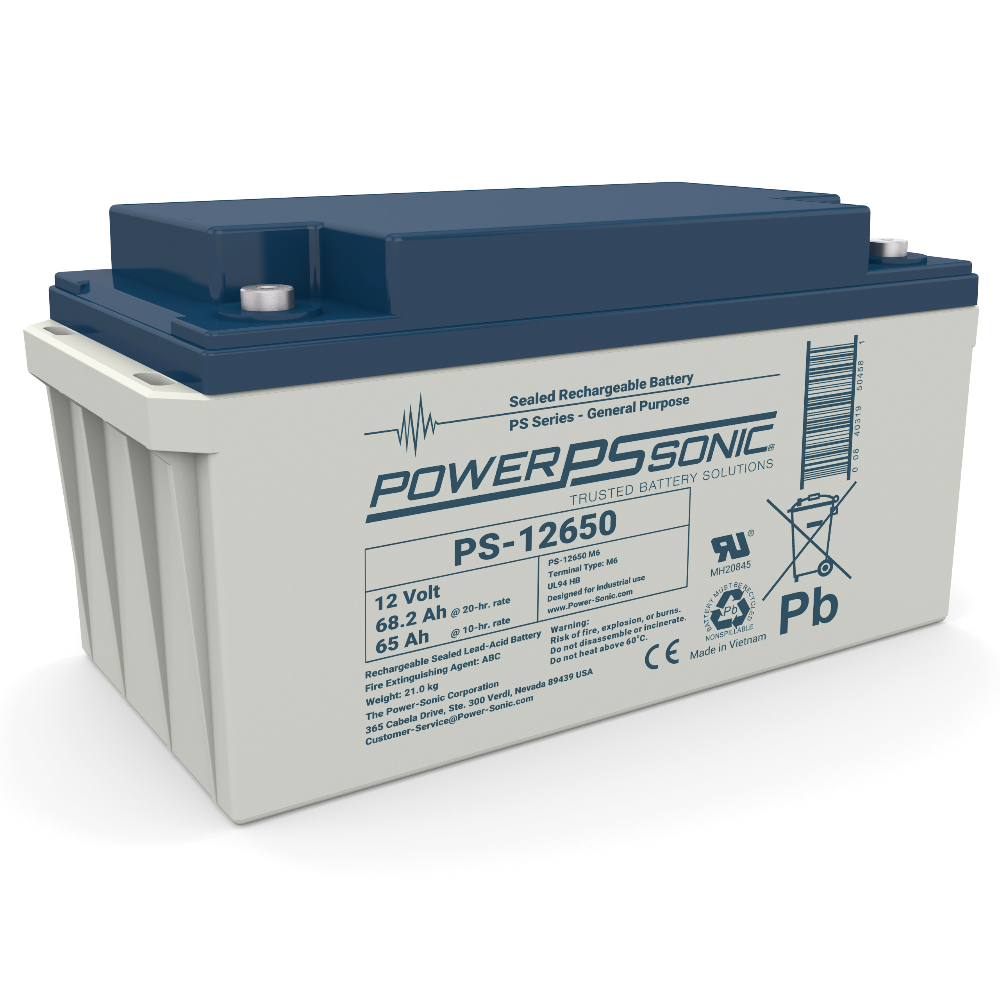 Power Sonic PS-12650 12 Volt 65 Ampere Battery