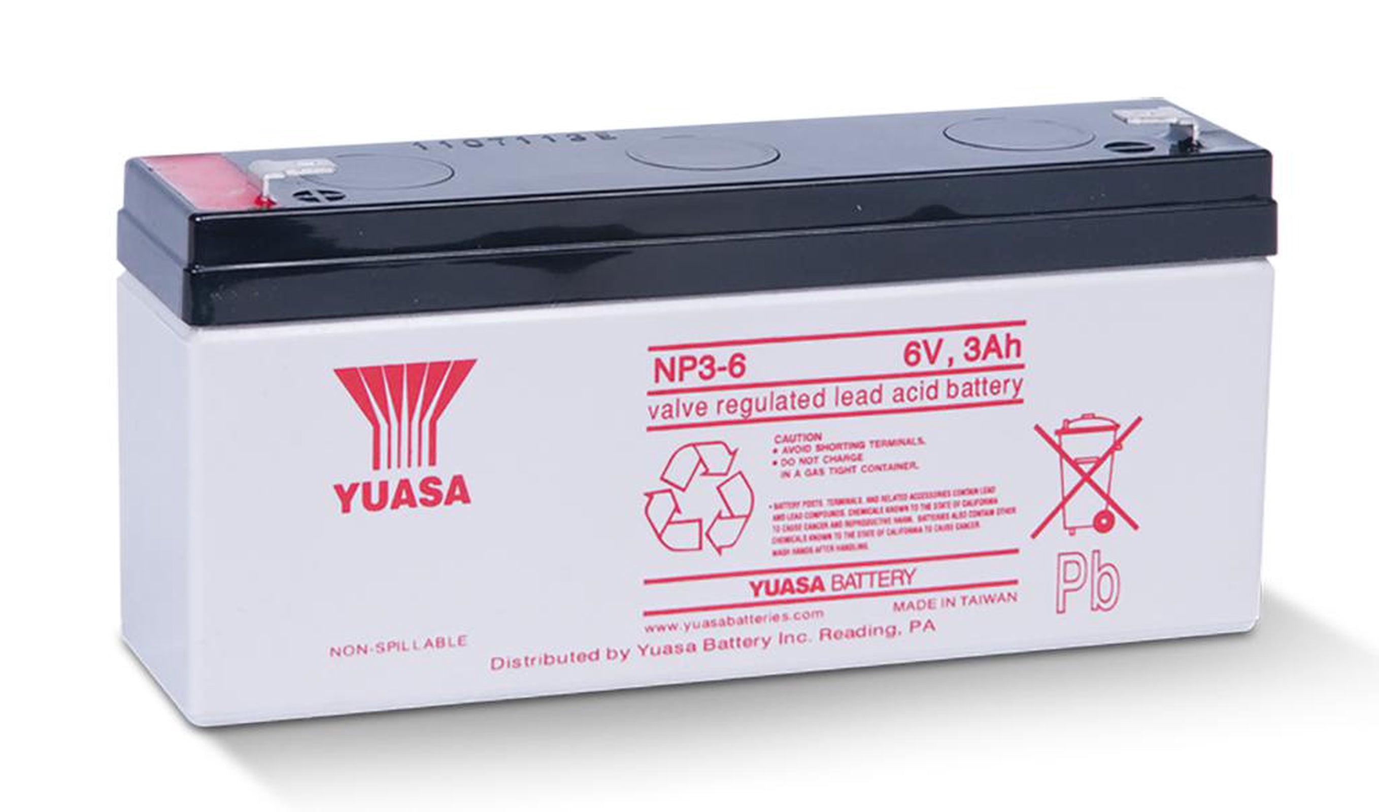 Yuasa 6V 3Ah Industrial VRLA Battery