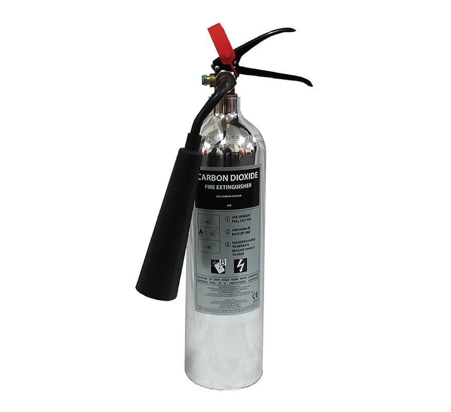 Jewel 2kg CO2 Polished Aluminium Fire Extinguisher (2CPX)