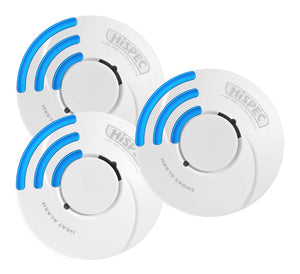 Hispec RF PRO 10 Year Longlife Battery Radio-Interlink 2 Smoke & 1 Heat Alarm Kit