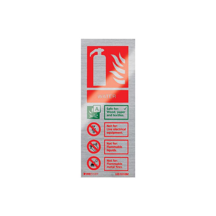Firechief Sign Water, Brushed Aluminium (HS1010M) - JEM Systems UK
