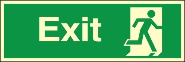 Luminous Self Adhesive PVC Exit Final Exit (No Arrow) Running Man Sign 600x200mm - JEM Systems UK