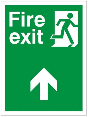 Non Slip Fire Exit Up/Forward Running Man Sign 300x400mm - JEM Systems UK