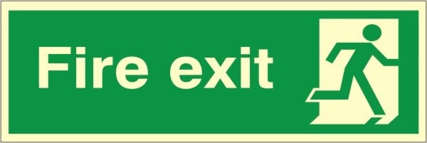 Luminous Foamex Fire Exit Final Exit (No Arrow) Running Man Sign 300x900mm - JEM Systems UK
