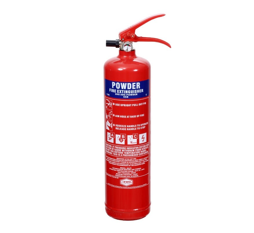 Jewel 3kg Slimline Dry Powder Fire Extinguisher (3SLPX) - JEM Systems UK