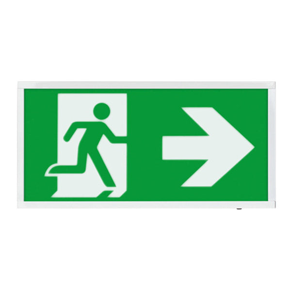 ESP Duceri 3W LED IP20 Emergency Exit Box - Lithium Battery - Right Arrow (D120RWH) - JEM Systems UK