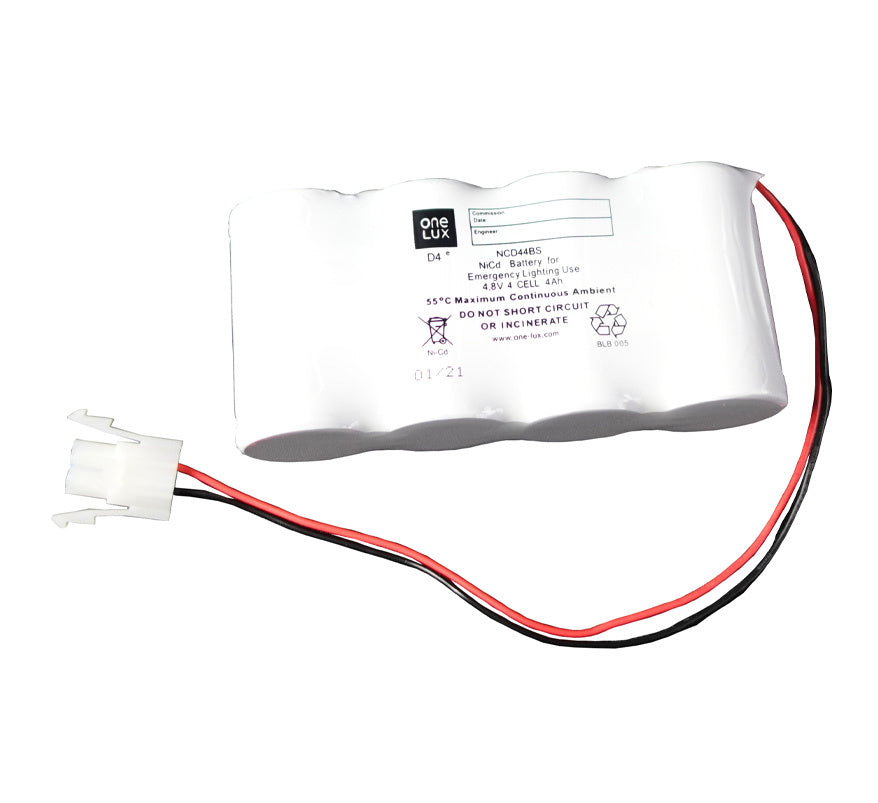 BLE 4 Cell Battery Pack - Side by Side - Nickel Cadmium - 4.8V 4.0Ah - High Temp - with Flying Leads (EL-193307) - JEM Systems UK