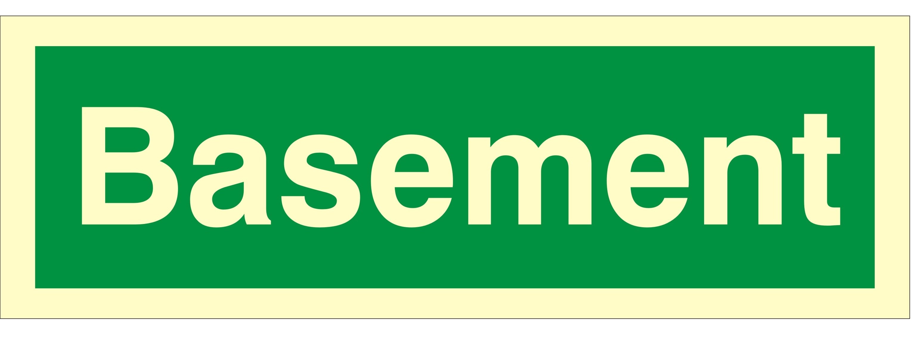 Luminous Rigid PVC Basement Sign - 300mm Wide x 100mm High - JEM Systems UK